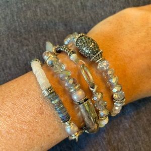 Wrap silver crystal bracelet